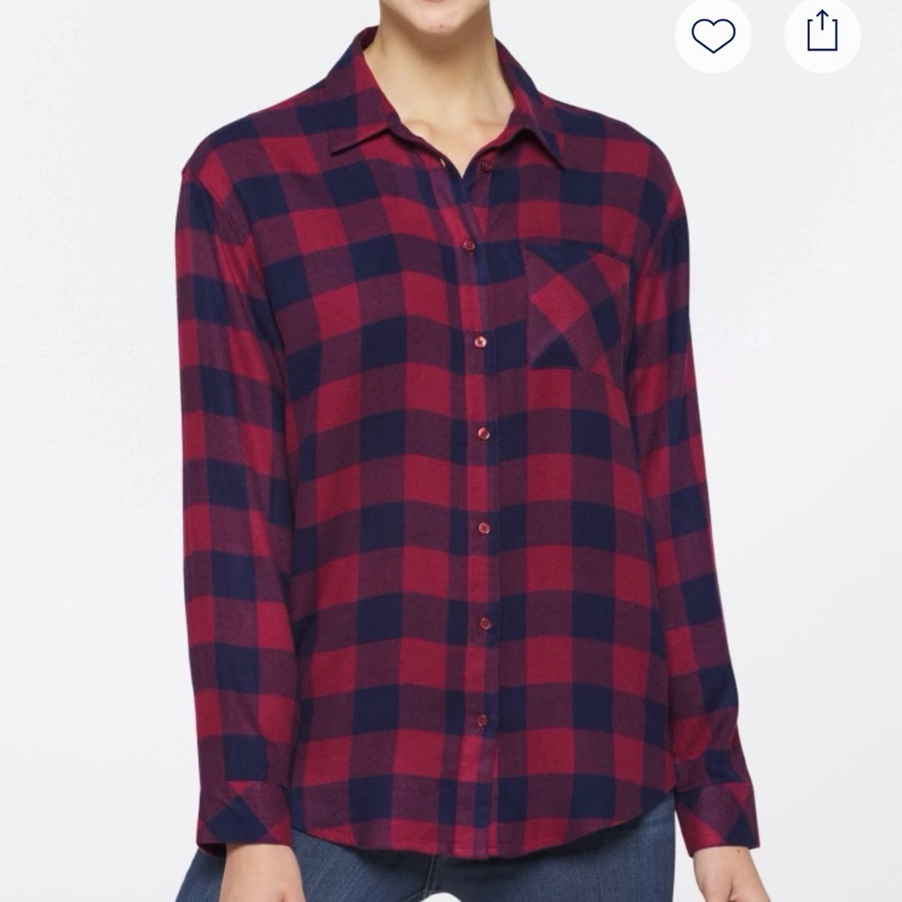 Market & Spruce Red and Blue Plaid Shirt